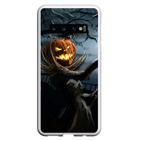 Чехол для Samsung Galaxy S10 с принтом Jack в Санкт-Петербурге, Силикон | Область печати: задняя сторона чехла, без боковых панелей | Тематика изображения на принте: halloween | pumpkin | witch | ведьма | демон | кот | тыква | хэллоуин | череп