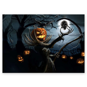 Поздравительная открытка с принтом Jack в Санкт-Петербурге, 100% бумага | плотность бумаги 280 г/м2, матовая, на обратной стороне линовка и место для марки
 | halloween | pumpkin | witch | ведьма | демон | кот | тыква | хэллоуин | череп