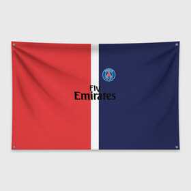 Флаг-баннер с принтом PSG 2018 Original #13 в Санкт-Петербурге, 100% полиэстер | размер 67 х 109 см, плотность ткани — 95 г/м2; по краям флага есть четыре люверса для крепления | fc | fly emirates | paris | psg | лого | париж | псж | спорт | спортивные | фк | футбольный клуб