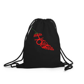 Рюкзак-мешок 3D с принтом Red Hot Chili Peppers в Санкт-Петербурге, 100% полиэстер | плотность ткани — 200 г/м2, размер — 35 х 45 см; лямки — толстые шнурки, застежка на шнуровке, без карманов и подкладки | музыка | овощ | острый | пеперс | перчик | ред | рок | хот | чили
