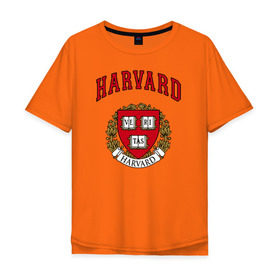Мужская футболка хлопок Oversize с принтом Harvard university в Санкт-Петербурге, 100% хлопок | свободный крой, круглый ворот, “спинка” длиннее передней части | вуз | гарвард | герб | лига плюща | массачусетс | престижный | сша | университет