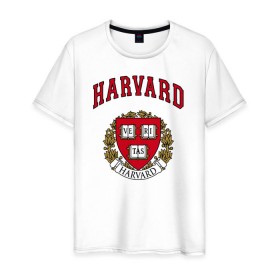 Мужская футболка хлопок с принтом Harvard university в Санкт-Петербурге, 100% хлопок | прямой крой, круглый вырез горловины, длина до линии бедер, слегка спущенное плечо. | вуз | гарвард | герб | лига плюща | массачусетс | престижный | сша | университет