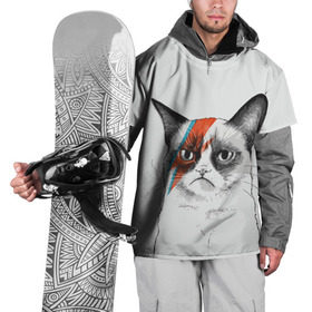Накидка на куртку 3D с принтом Grumpy cat (David Bowie) в Санкт-Петербурге, 100% полиэстер |  | Тематика изображения на принте: бодиарт | грумпи | дэвид боуи | злой кот | интернет | котей | котик | кошка | мем | мемас | мемчик. | молния на лице | рисунок на лице | сердитый