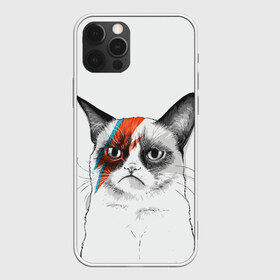 Чехол для iPhone 12 Pro Max с принтом Grumpy cat (David Bowie) в Санкт-Петербурге, Силикон |  | Тематика изображения на принте: бодиарт | грумпи | дэвид боуи | злой кот | интернет | котей | котик | кошка | мем | мемас | мемчик. | молния на лице | рисунок на лице | сердитый