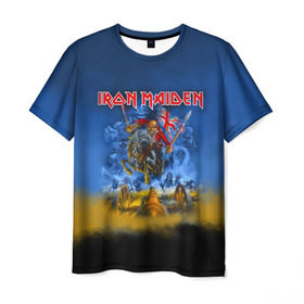 Мужская футболка 3D с принтом Iron Maiden в Санкт-Петербурге, 100% полиэфир | прямой крой, круглый вырез горловины, длина до линии бедер | iron maiden | адриан смит | айрон мейден | гроза | группа | дэйв мюррей | железная дева | ирон майден | метал | мрачный | музыка | песни | рок | стив харрис | тяжелый | флаг | хеви | хевиметал