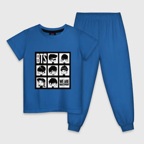 Детская пижама хлопок с принтом We are bulletproof BTS в Санкт-Петербурге, 100% хлопок |  брюки и футболка прямого кроя, без карманов, на брюках мягкая резинка на поясе и по низу штанин
 | Тематика изображения на принте: bangtan boys | bangtan sonyeondan | bts | bulletproof | j hope | jimin | jin | jungkook | k pop | rap monster | suga | v | бтс | ви | джин | пуленепробиваемые | рэп монстр | сюга | чимин | чонгук