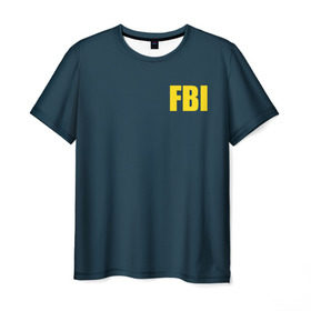 Мужская футболка 3D с принтом FBI в Санкт-Петербурге, 100% полиэфир | прямой крой, круглый вырез горловины, длина до линии бедер | fbi jacket | special forces | спецслужбы | фбр | федеральное бюро расследований