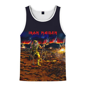 Мужская майка 3D с принтом Боец Iron Maiden в Санкт-Петербурге, 100% полиэстер | круглая горловина, приталенный силуэт, длина до линии бедра. Пройма и горловина окантованы тонкой бейкой | iron maiden | адриан смит | айрон мейден | война | группа | дэйв мюррей | железная дева | ирон майден | метал | мрачный | музыка | песни | рок | солдат | стив харрис | тяжелый | хеви | хевиметал