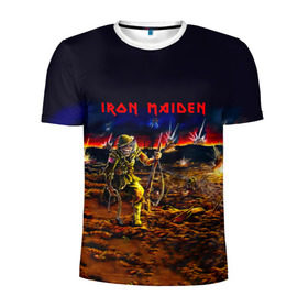 Мужская футболка 3D спортивная с принтом Боец Iron Maiden в Санкт-Петербурге, 100% полиэстер с улучшенными характеристиками | приталенный силуэт, круглая горловина, широкие плечи, сужается к линии бедра | iron maiden | адриан смит | айрон мейден | война | группа | дэйв мюррей | железная дева | ирон майден | метал | мрачный | музыка | песни | рок | солдат | стив харрис | тяжелый | хеви | хевиметал