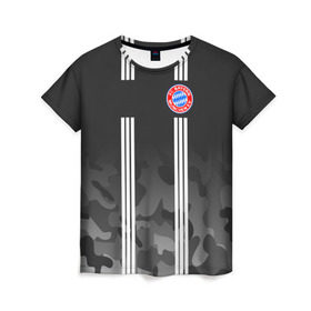 Женская футболка 3D с принтом FC Bayern 2018 Original #2 в Санкт-Петербурге, 100% полиэфир ( синтетическое хлопкоподобное полотно) | прямой крой, круглый вырез горловины, длина до линии бедер | 