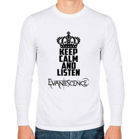 Мужской лонгслив хлопок с принтом Keep calm, listen Evanescence в Санкт-Петербурге, 100% хлопок |  | Тематика изображения на принте: 
