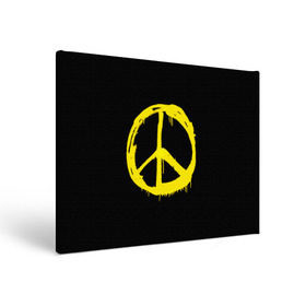 Холст прямоугольный с принтом Peace в Санкт-Петербурге, 100% ПВХ |  | peace | vppdgryphon | арт | краска | мирный | миролюбивый | пацифик | прикольные | хиппи | цветные