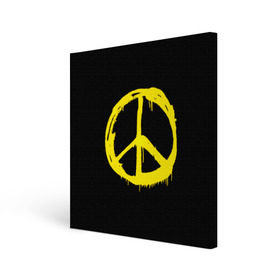 Холст квадратный с принтом Peace в Санкт-Петербурге, 100% ПВХ |  | peace | vppdgryphon | арт | краска | мирный | миролюбивый | пацифик | прикольные | хиппи | цветные