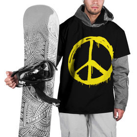 Накидка на куртку 3D с принтом Peace в Санкт-Петербурге, 100% полиэстер |  | peace | vppdgryphon | арт | краска | мирный | миролюбивый | пацифик | прикольные | хиппи | цветные