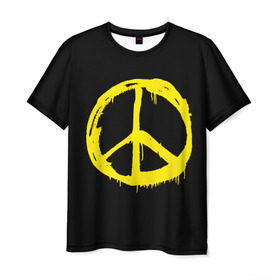 Мужская футболка 3D с принтом Peace в Санкт-Петербурге, 100% полиэфир | прямой крой, круглый вырез горловины, длина до линии бедер | peace | vppdgryphon | арт | краска | мирный | миролюбивый | пацифик | прикольные | хиппи | цветные