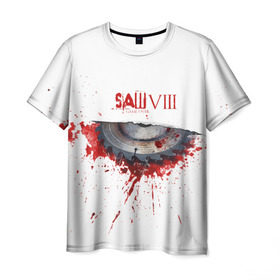 Мужская футболка 3D с принтом SAW VIII в Санкт-Петербурге, 100% полиэфир | прямой крой, круглый вырез горловины, длина до линии бедер | jigsaw | джон крамер | триллер