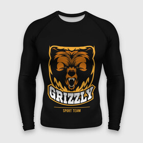 Мужской рашгард 3D с принтом GTIZZLY(sport team) в Санкт-Петербурге,  |  | bear | grizzly | гризли | медведь | ярость