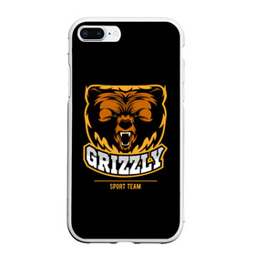 Чехол для iPhone 7Plus/8 Plus матовый с принтом GTIZZLY(sport team) в Санкт-Петербурге, Силикон | Область печати: задняя сторона чехла, без боковых панелей | bear | grizzly | гризли | медведь | ярость