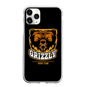Чехол для iPhone 11 Pro Max матовый с принтом GTIZZLY(sport team) в Санкт-Петербурге, Силикон |  | bear | grizzly | гризли | медведь | ярость