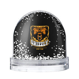 Водяной шар с принтом GTIZZLY(sport team) в Санкт-Петербурге, Пластик | Изображение внутри шара печатается на глянцевой фотобумаге с двух сторон | bear | grizzly | гризли | медведь | ярость