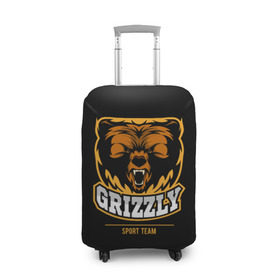 Чехол для чемодана 3D с принтом GTIZZLY(sport team) в Санкт-Петербурге, 86% полиэфир, 14% спандекс | двустороннее нанесение принта, прорези для ручек и колес | bear | grizzly | гризли | медведь | ярость