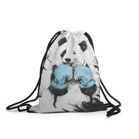 Рюкзак-мешок 3D с принтом Панда боксер в Санкт-Петербурге, 100% полиэстер | плотность ткани — 200 г/м2, размер — 35 х 45 см; лямки — толстые шнурки, застежка на шнуровке, без карманов и подкладки | бокс | боксер | панда | панда боксер | спорт