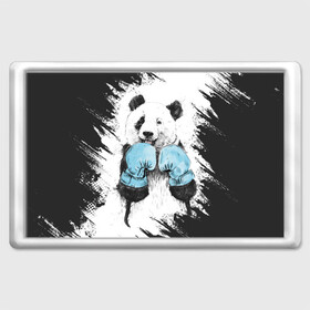 Магнит 45*70 с принтом Панда боксер в Санкт-Петербурге, Пластик | Размер: 78*52 мм; Размер печати: 70*45 | бокс | боксер | панда | панда боксер | спорт