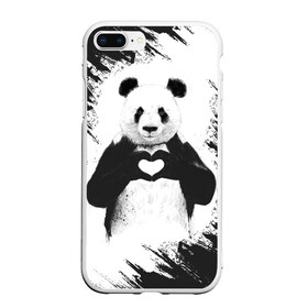 Чехол для iPhone 7Plus/8 Plus матовый с принтом Panda love в Санкт-Петербурге, Силикон | Область печати: задняя сторона чехла, без боковых панелей | Тематика изображения на принте: 14 февраля | love | panda | panda love | день святого валентина | любовь | панда