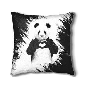 Подушка 3D с принтом Panda love в Санкт-Петербурге, наволочка – 100% полиэстер, наполнитель – холлофайбер (легкий наполнитель, не вызывает аллергию). | состоит из подушки и наволочки. Наволочка на молнии, легко снимается для стирки | 14 февраля | love | panda | panda love | день святого валентина | любовь | панда