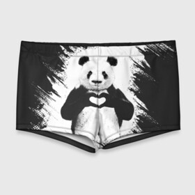Мужские купальные плавки 3D с принтом Panda love в Санкт-Петербурге, Полиэстер 85%, Спандекс 15% |  | 14 февраля | love | panda | panda love | день святого валентина | любовь | панда