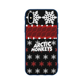 Чехол для Apple iPhone X силиконовый матовый с принтом Праздничный Arctic Monkeys в Санкт-Петербурге, Силикон | Печать на задней стороне чехла, без боковой панели | алекс тёрнер | арктик | арктические мартышки | гаражный | группа | джейми кук | знак | инди рок | красный | м | манкис | музыка | надпись | ник о мэлли | новогодний | новый год | обезьяна