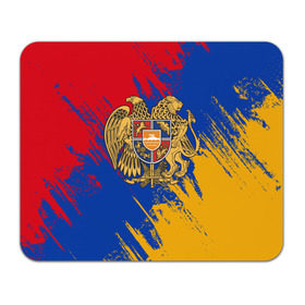 Коврик прямоугольный с принтом Герб и флаг Армении в Санкт-Петербурге, натуральный каучук | размер 230 х 185 мм; запечатка лицевой стороны | армения | герб армении | герб и флаг армении | флаг армении