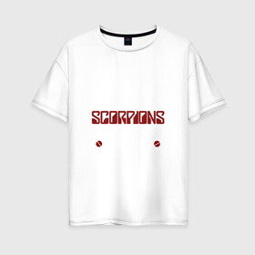 Женская футболка хлопок Oversize с принтом Я прост хочу слушать Scorpions в Санкт-Петербурге, 100% хлопок | свободный крой, круглый ворот, спущенный рукав, длина до линии бедер
 | scorpions | группа | скорпионс | хард | хардрок