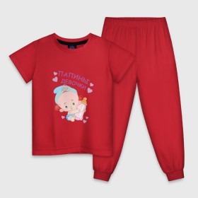 Детская пижама хлопок с принтом Папины девочки в Санкт-Петербурге, 100% хлопок |  брюки и футболка прямого кроя, без карманов, на брюках мягкая резинка на поясе и по низу штанин
 | беременность | будущая мама | дитя | дочка | мама | ребенок
