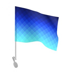 Флаг для автомобиля с принтом Blue geometria в Санкт-Петербурге, 100% полиэстер | Размер: 30*21 см | blue | geometria | абстракция | бирюза | бирюзовый | геометрия | куб | синий