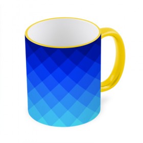 Кружка 3D с принтом Blue geometria в Санкт-Петербурге, керамика | ёмкость 330 мл | blue | geometria | абстракция | бирюза | бирюзовый | геометрия | куб | синий