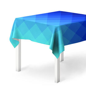 Скатерть 3D с принтом Blue geometria в Санкт-Петербурге, 100% полиэстер (ткань не мнется и не растягивается) | Размер: 150*150 см | blue | geometria | абстракция | бирюза | бирюзовый | геометрия | куб | синий