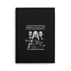 Обложка для автодокументов с принтом Группа Scorpions в Санкт-Петербурге, натуральная кожа |  размер 19,9*13 см; внутри 4 больших “конверта” для документов и один маленький отдел — туда идеально встанут права | scorpions | группа | скорпионс | хард | хардрок