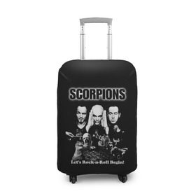 Чехол для чемодана 3D с принтом Группа Scorpions в Санкт-Петербурге, 86% полиэфир, 14% спандекс | двустороннее нанесение принта, прорези для ручек и колес | scorpions | группа | скорпионс | хард | хардрок