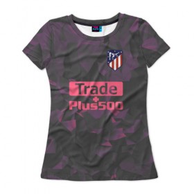 Женская футболка 3D с принтом Atletico Madrid Original #8 в Санкт-Петербурге, 100% полиэфир ( синтетическое хлопкоподобное полотно) | прямой крой, круглый вырез горловины, длина до линии бедер | атлетико мадрид | полигоны | эмблема
