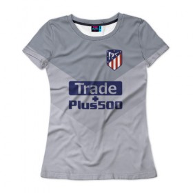 Женская футболка 3D с принтом Atletico Madrid Original #9 в Санкт-Петербурге, 100% полиэфир ( синтетическое хлопкоподобное полотно) | прямой крой, круглый вырез горловины, длина до линии бедер | 