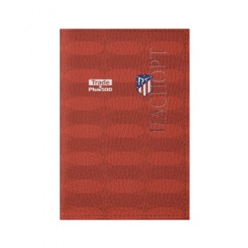 Обложка для паспорта матовая кожа с принтом Atletico Madrid Original #10 в Санкт-Петербурге, натуральная матовая кожа | размер 19,3 х 13,7 см; прозрачные пластиковые крепления | атлетико мадрид | эмблема