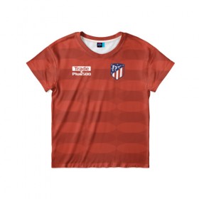 Детская футболка 3D с принтом Atletico Madrid Original #10 в Санкт-Петербурге, 100% гипоаллергенный полиэфир | прямой крой, круглый вырез горловины, длина до линии бедер, чуть спущенное плечо, ткань немного тянется | атлетико мадрид | эмблема