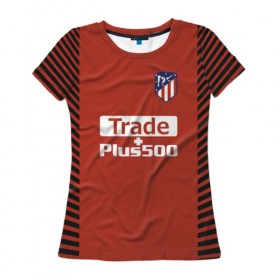 Женская футболка 3D с принтом Atletico Madrid Original #12 в Санкт-Петербурге, 100% полиэфир ( синтетическое хлопкоподобное полотно) | прямой крой, круглый вырез горловины, длина до линии бедер | 