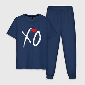 Мужская пижама хлопок с принтом XO в Санкт-Петербурге, 100% хлопок | брюки и футболка прямого кроя, без карманов, на брюках мягкая резинка на поясе и по низу штанин
 | the weeknd