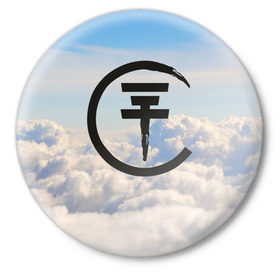 Значок с принтом Clouds Tokio Hotel в Санкт-Петербурге,  металл | круглая форма, металлическая застежка в виде булавки | Тематика изображения на принте: bill kaulitz | tokio hotel | билл каулиц