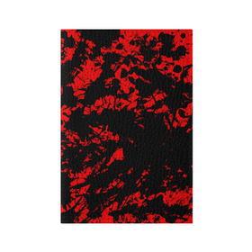 Обложка для паспорта матовая кожа с принтом Красные краски в Санкт-Петербурге, натуральная матовая кожа | размер 19,3 х 13,7 см; прозрачные пластиковые крепления | abstraction | абстракция красок | брызги красок | краска | красные краски | потертость красок | разводы красок | черно белый