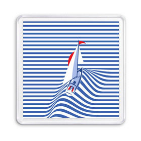 Магнит 55*55 с принтом Яхта в Санкт-Петербурге, Пластик | Размер: 65*65 мм; Размер печати: 55*55 мм | flag | joke | prank | sail | sea | stripes | water | waves | yacht vest | вода | волны | море | парус | полосы | прикол | тельняшка | флаг | шутка | яхта
