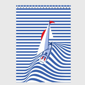 Скетчбук с принтом Яхта в Санкт-Петербурге, 100% бумага
 | 48 листов, плотность листов — 100 г/м2, плотность картонной обложки — 250 г/м2. Листы скреплены сверху удобной пружинной спиралью | flag | joke | prank | sail | sea | stripes | water | waves | yacht vest | вода | волны | море | парус | полосы | прикол | тельняшка | флаг | шутка | яхта