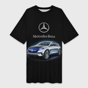 Платье-футболка 3D с принтом Mercedes Benz в Санкт-Петербурге,  |  | kомпания производитель легковых автомобилей премиального класса | немецкое качество